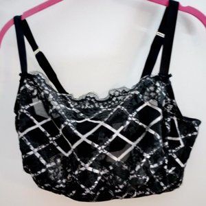 Lacey Black & Silver Balconette Cacique Bra - 44DDD